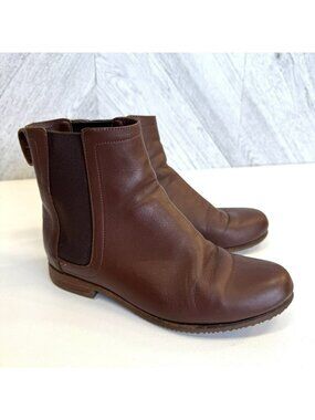 Poppy Barley Chelsea Boots Womens Size 6 Brown Leather Pull On Ankle